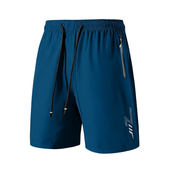 Mens Athletic Shorts Elastic Waist Drawstring Quick Dry Basketball Shorts Zipper Pockets Summer Hiking Gym Workout Short, M