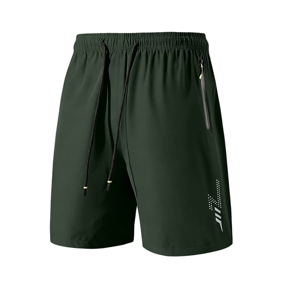 Mens Athletic Shorts Elastic Waist Drawstring Quick Dry Basketball Shorts Zipper Pockets Summer Hiking Gym Workout Short, S