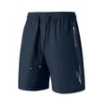 thumbnail image 1 of Mens Athletic Shorts Elastic Waist Drawstring Quick Dry Basketball Shorts Zipper Pockets Summer Hiking Gym Workout Short, XL, 1 of 5