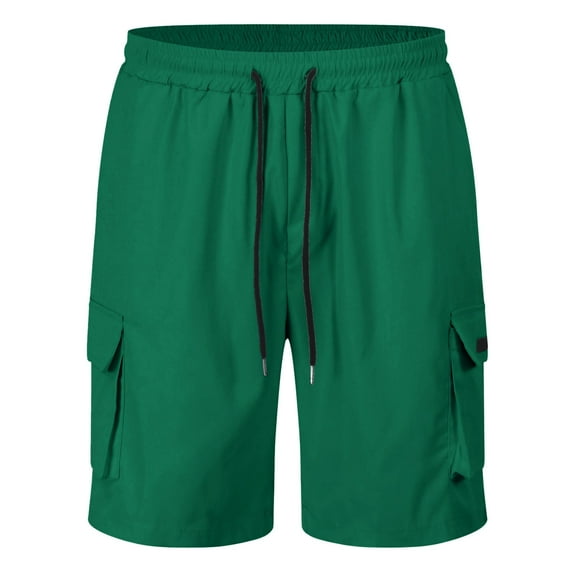 Mens Athletic Shorts Men's Summer Drawstring Belted Cargo Shorts with Pocket Thin Breathable Pants Men Sweatpants Green XXL