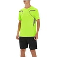 thumbnail image 1 of Mens Athletic Shorts and Tshirt Set Workout Outfit Quick Dry Sportswear Running Gym Training Activewear, 1 of 6