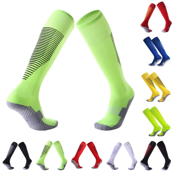 Mens Athletic Sports Cotton Crew Cushion Socks Knee High for Running and Workout 1 Pack Yellow