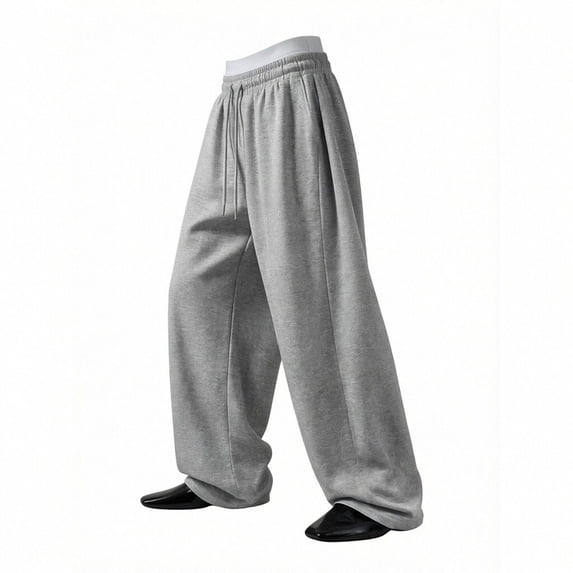 Mens Athletic Sports Pants Drawstring Elastic Waist Loose Fashion Streetwear Trousers Fathers Day Gift
