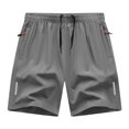 thumbnail image 1 of Athletic Sports Shorts for Men Quick Dry Moisture-Wicking Short Pants with Reflective Strip and Zipper Pockets Fathers Gift, 1 of 4