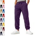 thumbnail image 1 of Mens Athletic Sweatpants with Pockets Drawstring Waist Casual Baggy Fleece Joggers Running Workout Track Pants Dark Purple S, 1 of 10