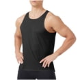 thumbnail image 1 of Mens Athletic Tank Top Sleeveless Crew Neck Mesh Breathable Muslce T-Shirt Workout Sport Tee Fathers Gift, 1 of 8