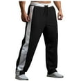 thumbnail image 1 of Mens Athletic Track Pants Colorblock Drawstring Stitching Lightweight Breathable Joggers with Elastic Waistband and Side Stripes for Sports and Casual Wear, 1 of 5
