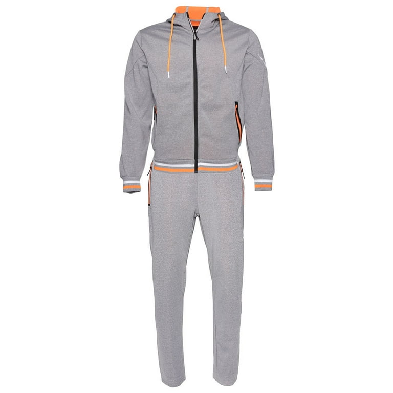 Mens Athletic Tracksuit Set 2-Piece Zip Up Jacket Jogger Pants