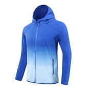 SINPILING Mens Athletic Workout Hoodies Big & Tall Casual Full Zipper Pockets Long Sleeve Sweatshirts Plus Size Basic Gradient Lightweight Hoodie XL-4X