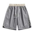 thumbnail image 1 of Mens Athletic Workout Shorts Quick Dry Lightweight Gym Hiking Elastic Waist Drawstring Running Breathable Short Pants with Pockets Gray 5XL, 1 of 7