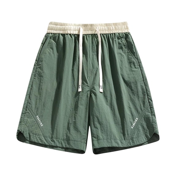 Mens Athletic Workout Shorts Quick Dry Lightweight Gym Hiking Elastic Waist Drawstring Running Breathable Short Pants with Pockets Green M