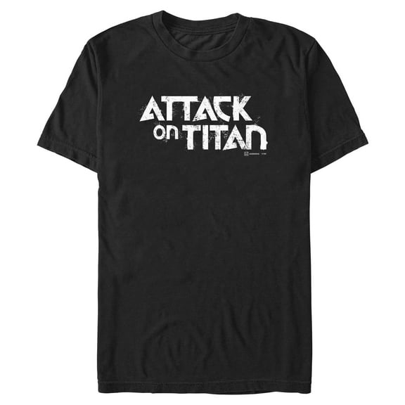 Mens Attack on Titan Classic Distressed Logo T Shirt