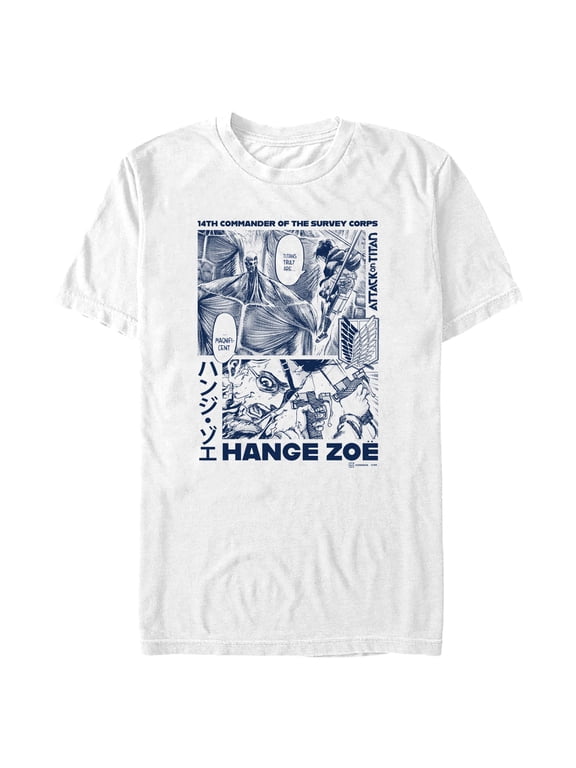 Mens Attack on Titan Hange Zoe Panels T Shirt