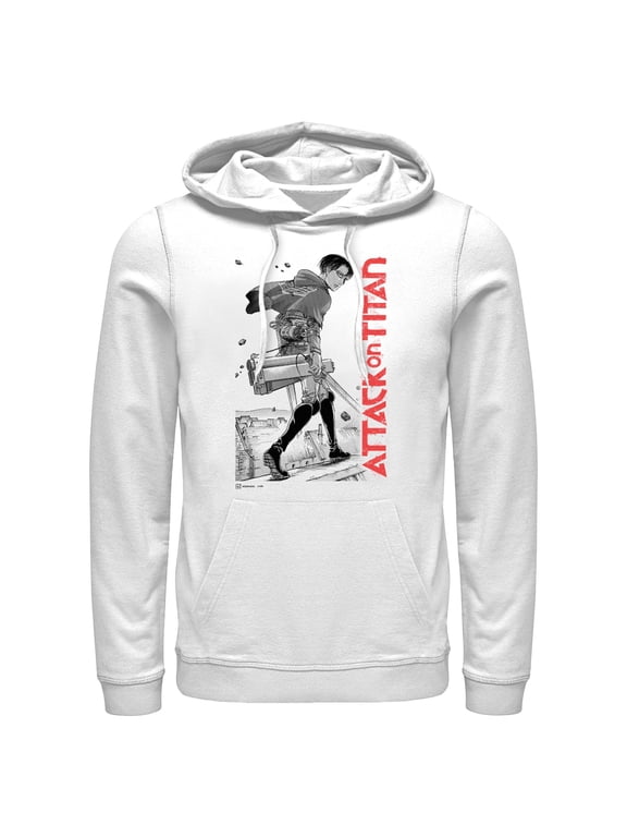 Mens Attack on Titan Levi Ackerman Full Shot Lightweight Hoodie