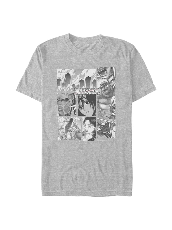 Mens Attack on Titan Scene Panels T Shirt