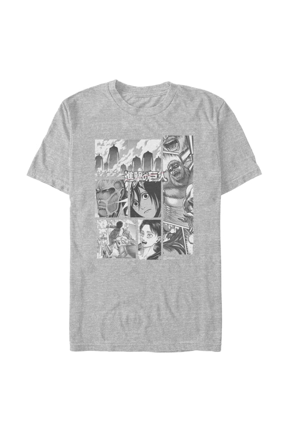 Mens Attack on Titan Scene Panels T Shirt