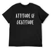 Mens "Attitude of Gratitude" Workout and fitness Short Sleeve T-Shirt Black Small