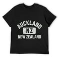 thumbnail image 1 of Mens Auckland New Zealand Gym Style Distressed White Print T-Shirt Black, 1 of 5