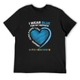 thumbnail image 1 of Mens Aunt Uncle Heart I Wear Blue For My Nephew Autism Awareness T-Shirt Black Large, 1 of 5