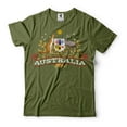 thumbnail image 1 of Mens Australia T-shirt Australia National Flag Logo Country Shirts Australian Patriotic Shirt (Medium Military Green), 1 of 6