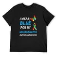 thumbnail image 1 of Mens Autism Awareness I Wear Blue For My Granddaughter T-Shirt Black 4X-Large, 1 of 5
