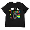 thumbnail image 1 of Mens Autism Awareness Support Autistic Kids Rock Spectrum T-Shirt Black Small, 1 of 5