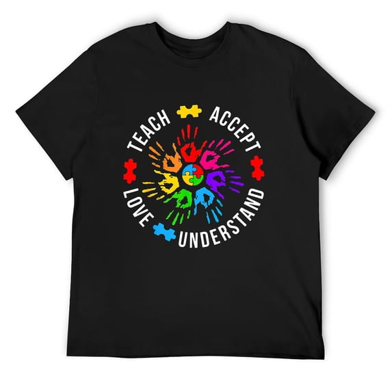 Mens Autism Awareness Teacher Shirt Teach Accept Understand Love T-Shirt Black 2X-Large