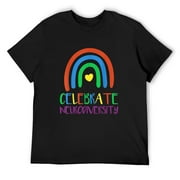 Mens Autism Infinity Symbol Celebrate Neurodiversity T-Shirt Black Small