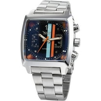 Mens Automatic Analog Oblong Date Silver Stainless Steel Wrist Watch Business Luminous Watch
