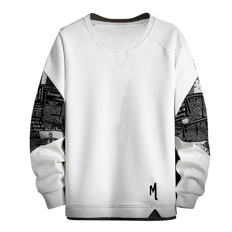 Mens Autumn And Custom Sweatshirt Winter Round Neck Big And Tall Sweatshirts for Men Head Triangle Insert Extra Long Sweatshirt Color Hoodie Top