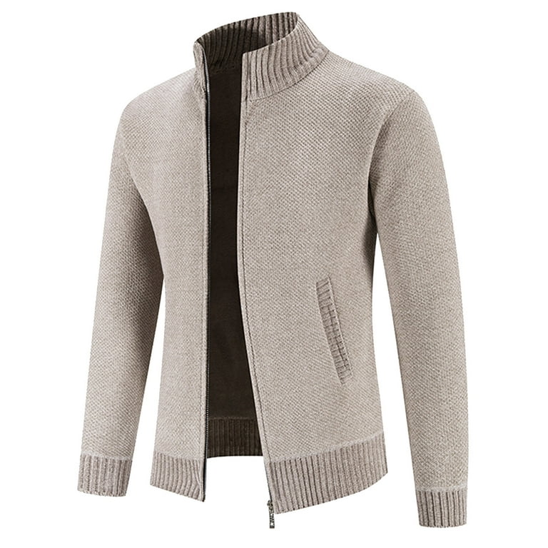 Winter Mens Coat Warm Long Sleeve Cardigan Outwear Knitted Sweater Jacket  Trench