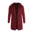 thumbnail image 1 of Mens Autumn And Winter Solid Hooded Zipper Warm Cardigan Knitted Coat, 1 of 3
