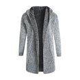 thumbnail image 1 of Mens Autumn And Winter Solid Hooded Zipper Warm Cardigan Knitted Coat, 1 of 2