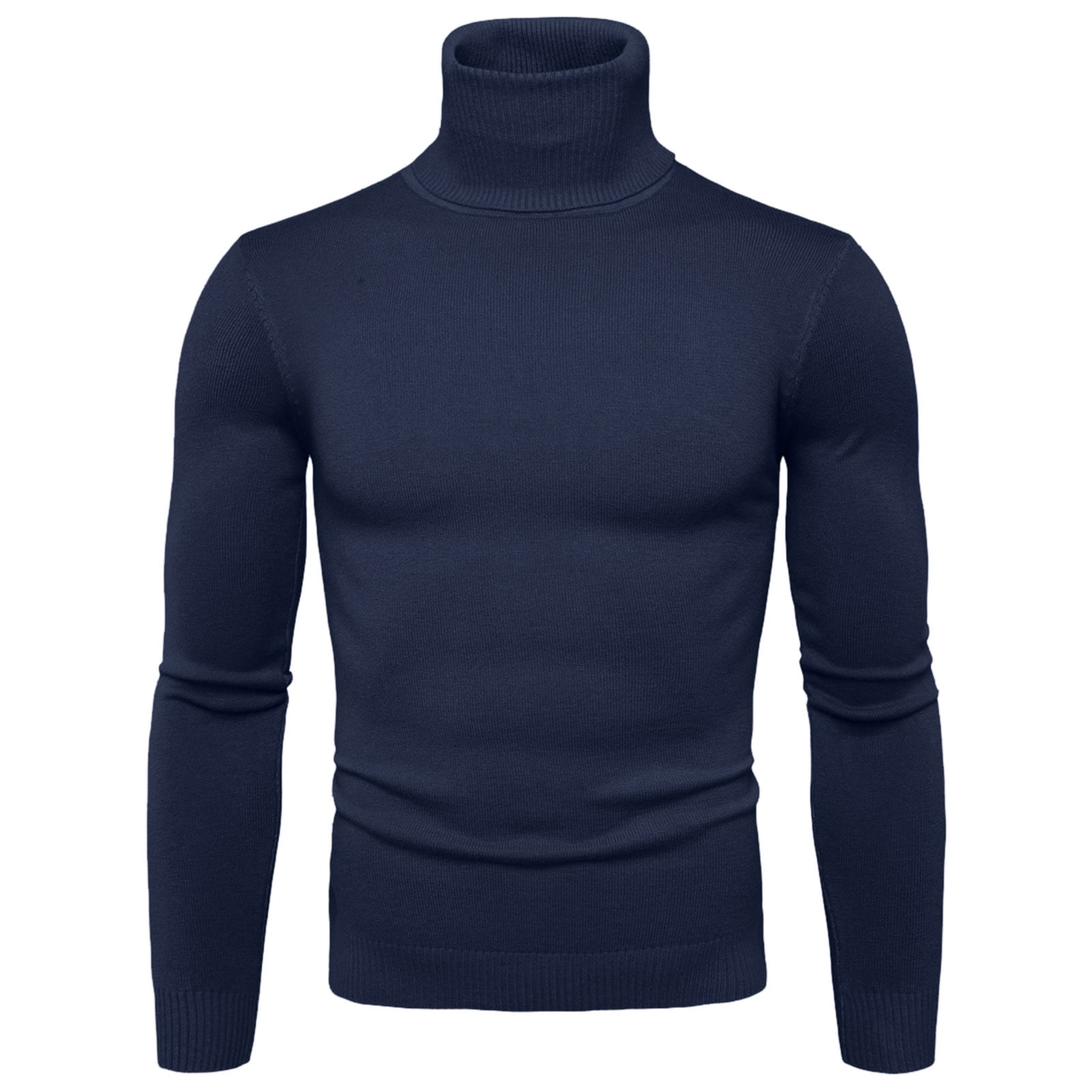 Mens Autumn And Winter Solid Soft Turtleneck Sweater Flexibility Solid ...