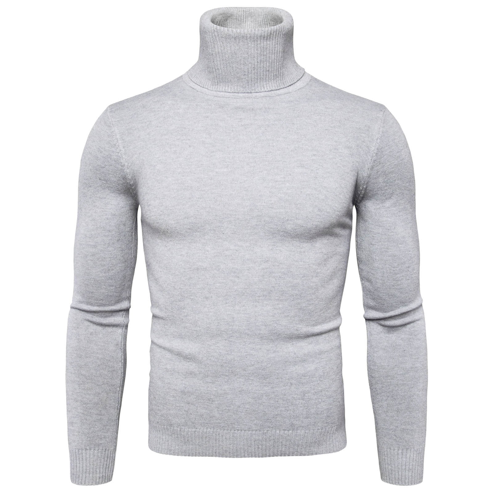 Mens Autumn And Winter Solid Soft Turtleneck Sweater Flexibility Solid ...