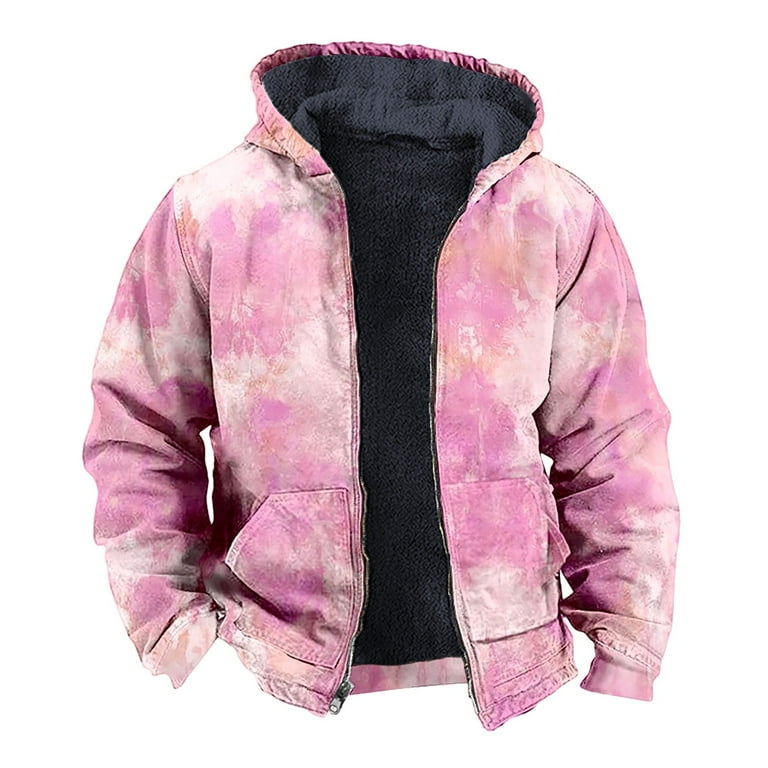 Mens Autumn And Winter Tie Dye Printed Jacket Casual Special Long