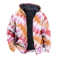 thumbnail image 1 of Mens Autumn And Winter Tie Dye Printed Jacket Casual Special Long Sleeved Zipper Double Pocket Hooded Jacket, 1 of 2