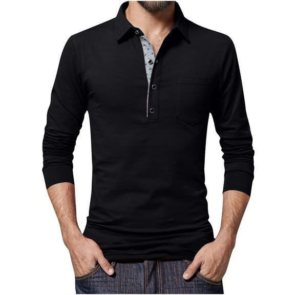 Shirts for Men Long Sleeve Lapel Button Striped Loose Casual Long Sleeved Shirt