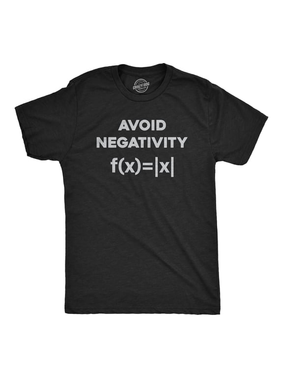 Mens Avoid Negativity T Shirt Funny Nerdy Math Formula Function Joke Tee for Guys Graphic Tees