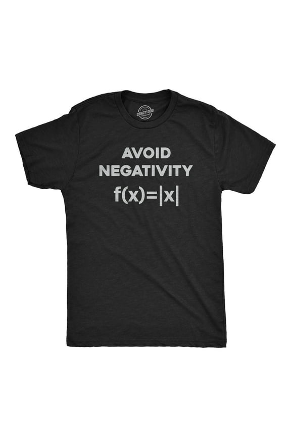 Mens Avoid Negativity T Shirt Funny Nerdy Math Formula Function Joke Tee for Guys Graphic Tees