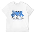 thumbnail image 1 of Mens Awareness Blue Ribbon T-Shirt White Medium, 1 of 5