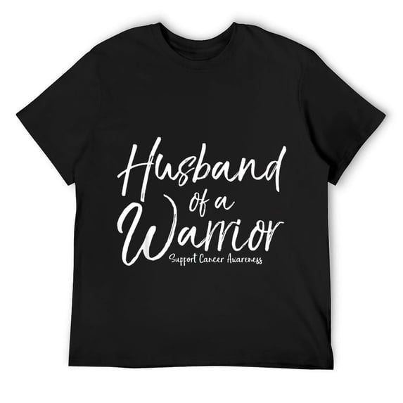 Mens Awareness Cancer Support Gift for Wife Husband of a Warrior T-Shirt Black