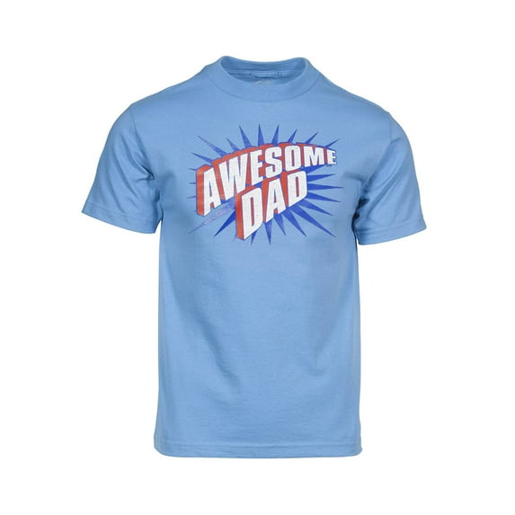 Mens Awesome Dad Short-Sleeve T-Shirt - Light Blue - Medium