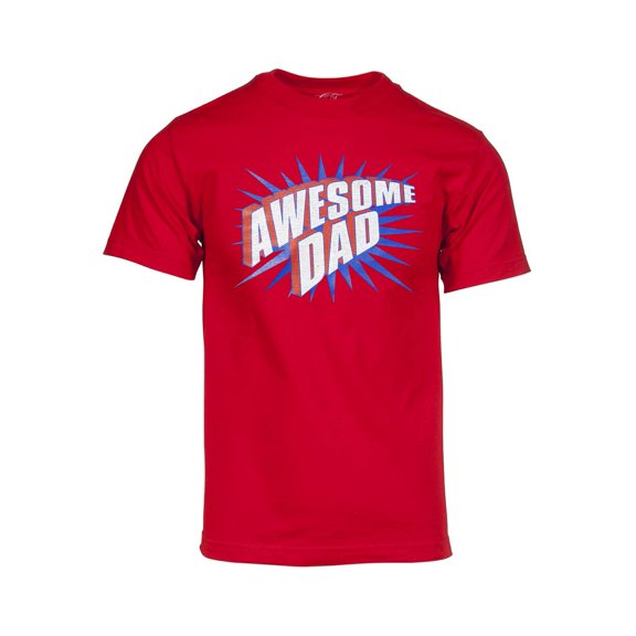 Mens Awesome Dad Short-Sleeve T-Shirt - Red - Medium