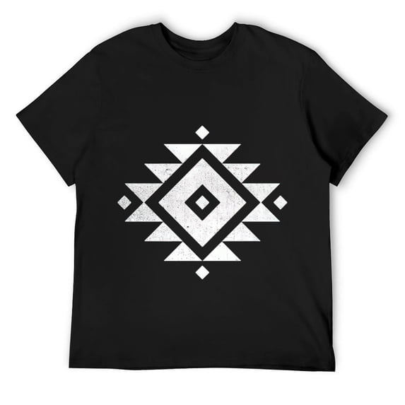 Mens Aztec Design - Faded T-Shirt Black