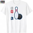 thumbnail image 1 of Mens BOWL Graphic Bowling Commuting Tee T Shirt Tops Short Sleeve Round Neck White S-5XL, 1 of 5