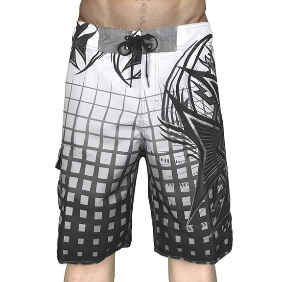 Mens Bañador Mens Casual Swim Trunks Quick Dry Printed Summer Beach Shorts Drawstring with Elastic Waist and Pockets