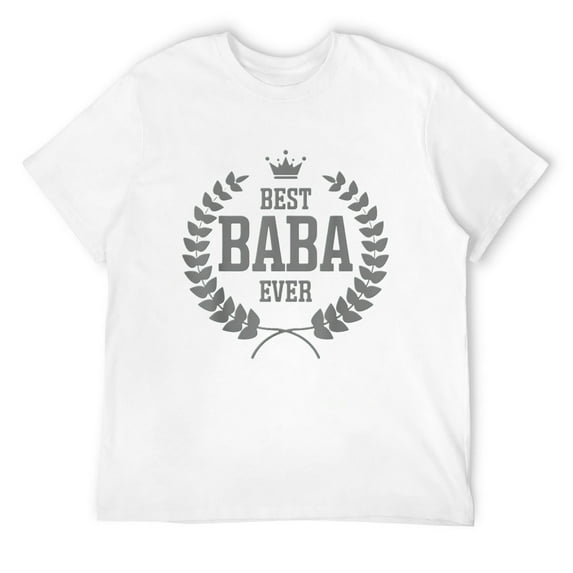 Mens Baba Arabic Apparel - Best Baba Ever T-Shirt White Small