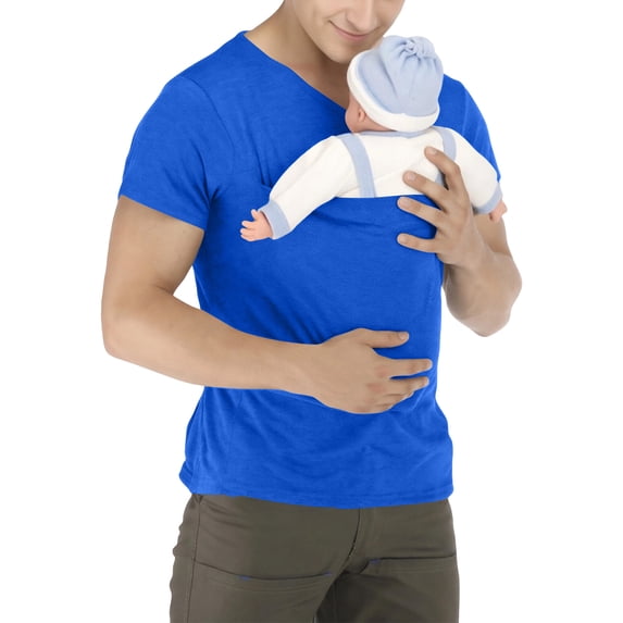 Mens Baby Carrier Shirt Dad Shirt for Men Short Sleeve T-Shirt V Neck Pocket Tee Shirts