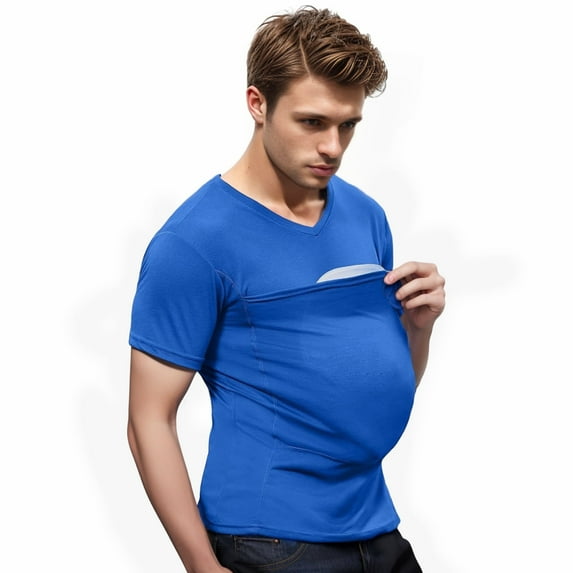 Mens Carrier Shirt V Neck Short Sleeve T-Shirts for Men Skin to Skin T-Shirt with Pocket